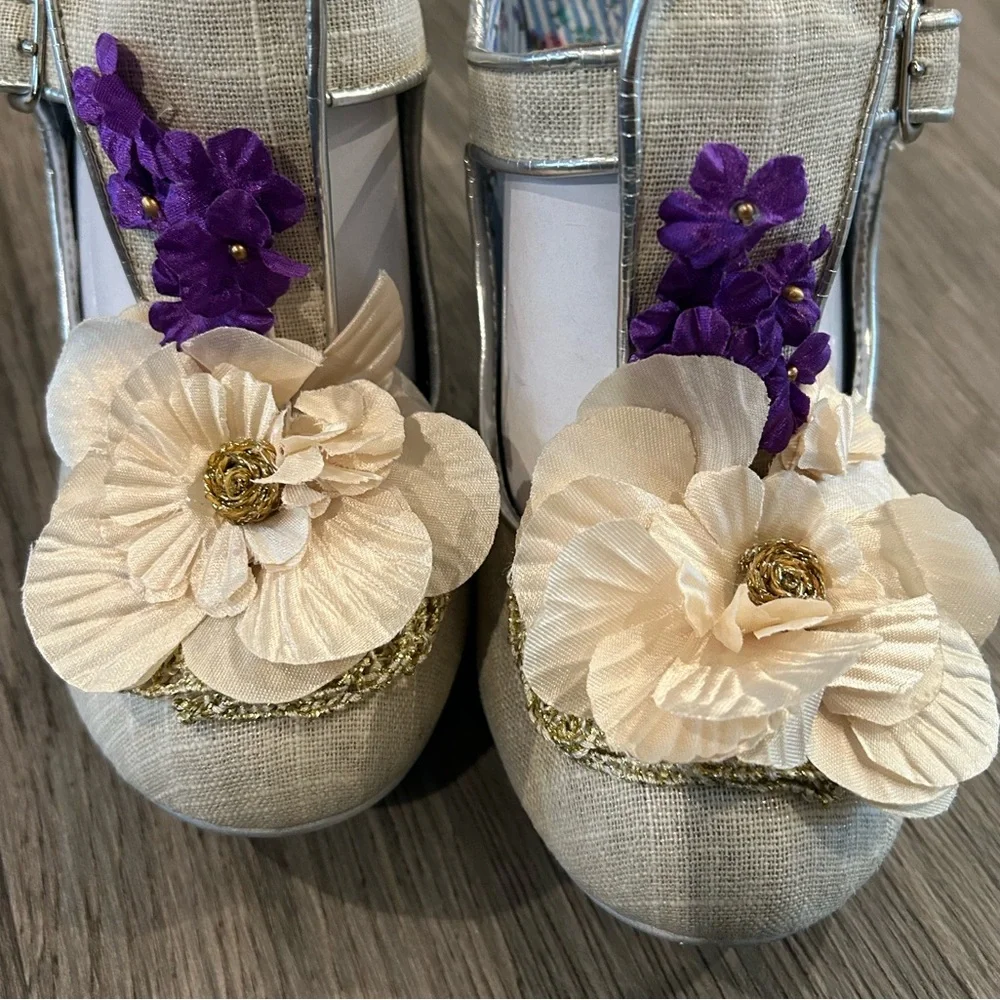 Irregular Choice Floral with clear high heel shoe sz 10 New w/out box - Picture 10 of 13